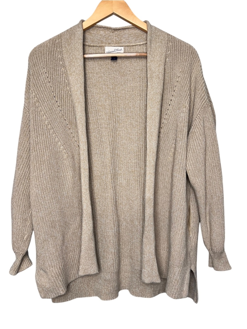 Universal Thread Chunky Knit Open Front Cardigan Beige Medium Cottagecore